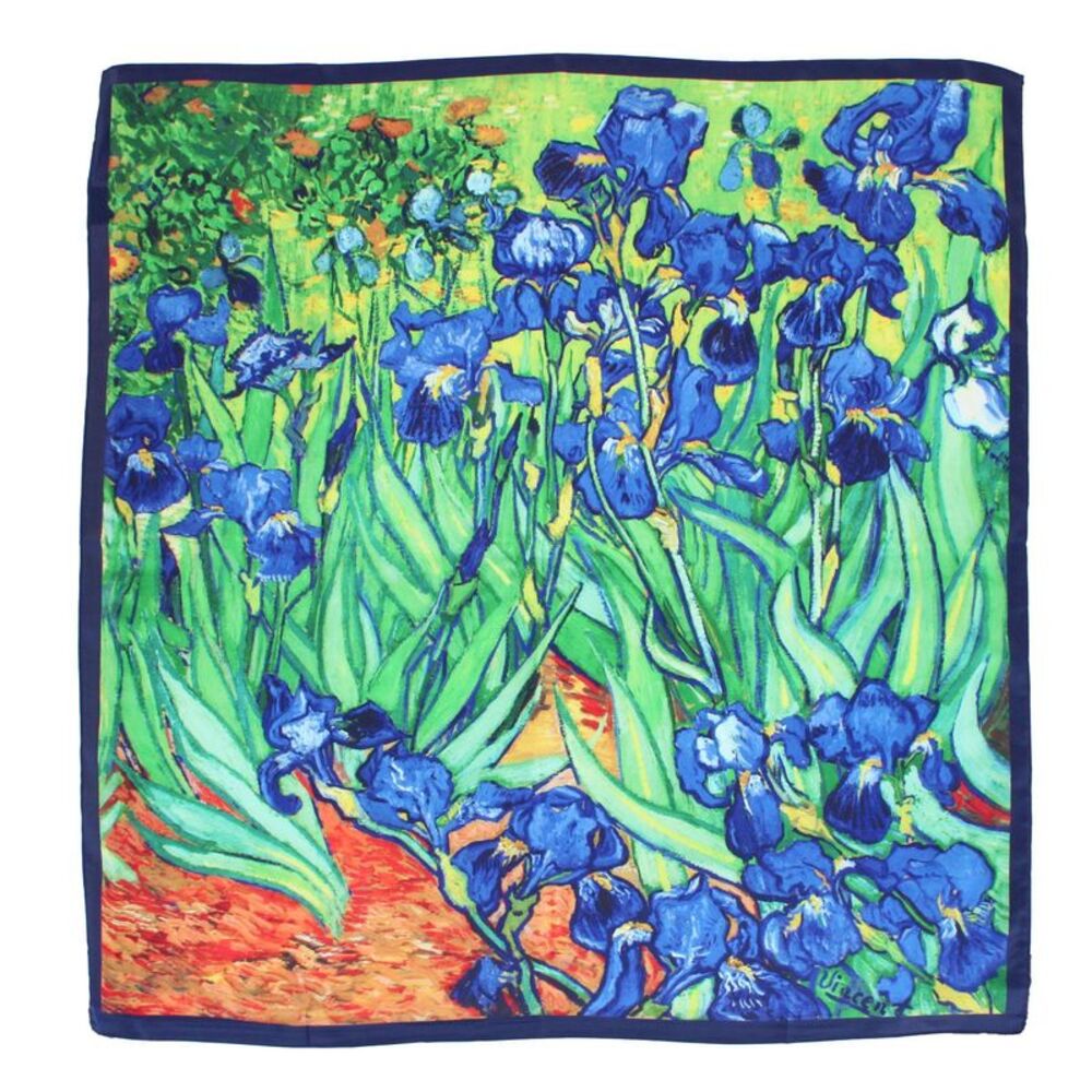 The Magic Scarf Company Women's Van Gogh Irises Print Silky Square Scarf